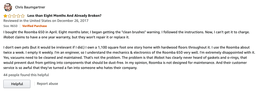 Broken Product Review