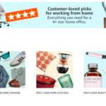 Amazon landing page with review