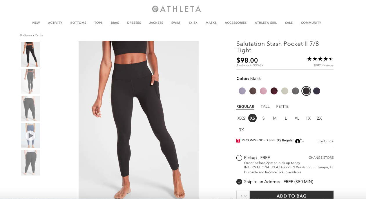 Athleta review marketing example