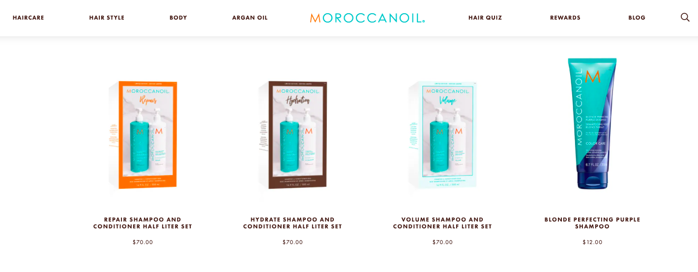 Moroccan Oil category pages