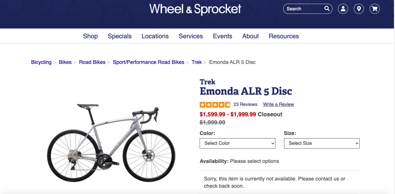 Wheel and Sprocket review marketing example
