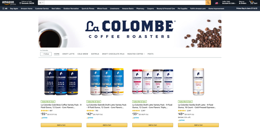 La Colombe Amazon Store