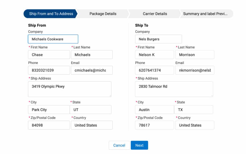 create shipping label