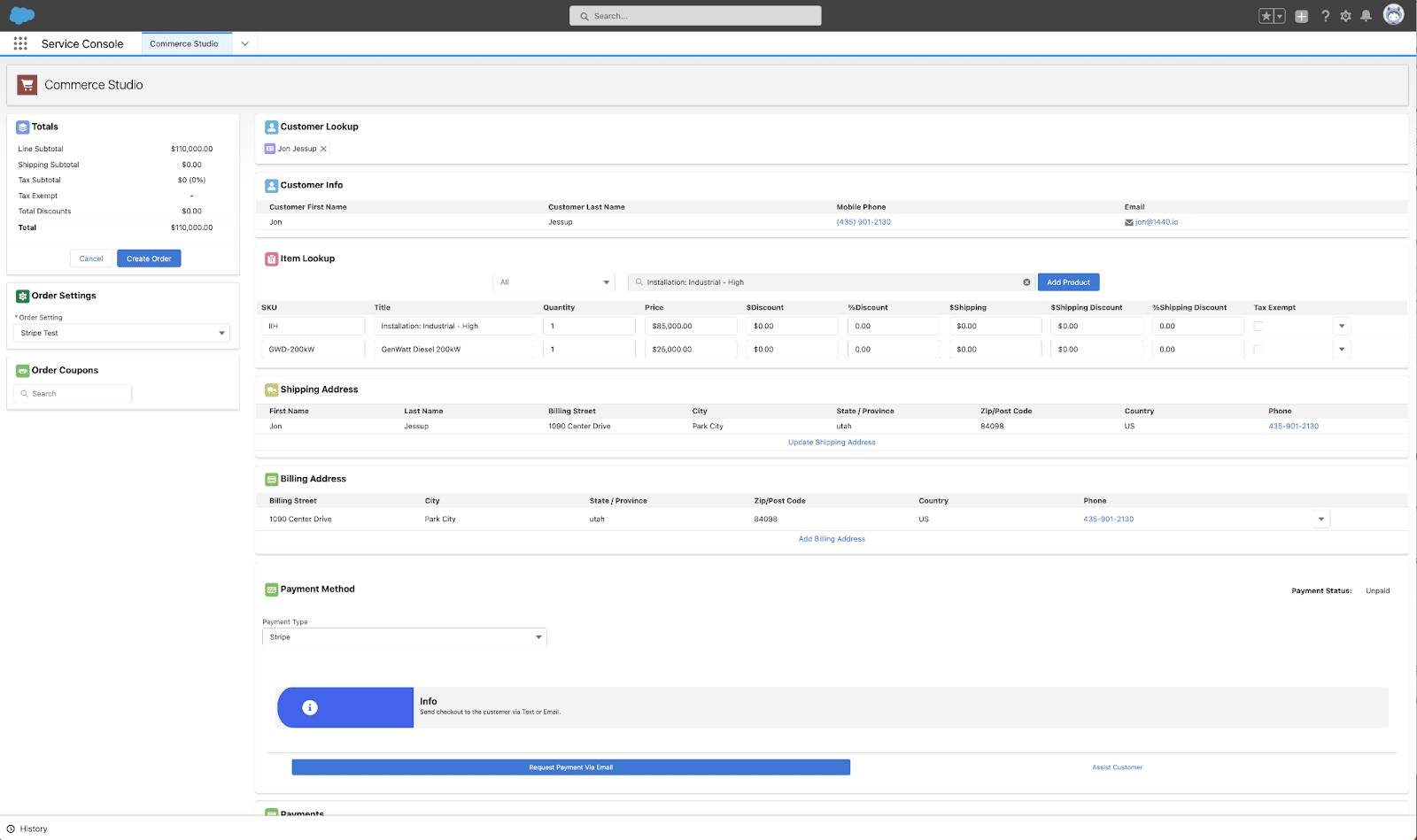 Lightning Order Entry for Salesforce OMS