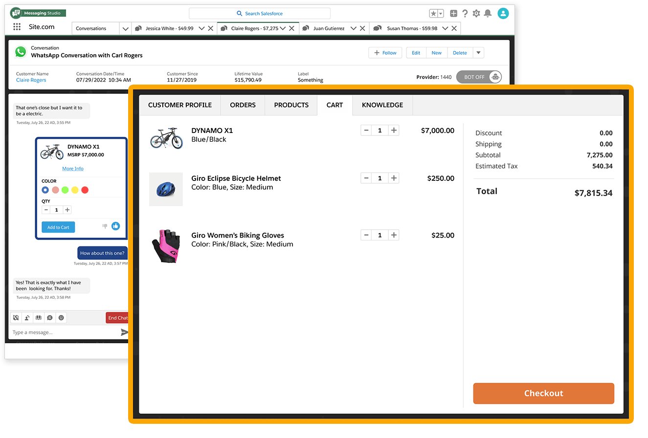 Messaging Studio_Customer_Cart