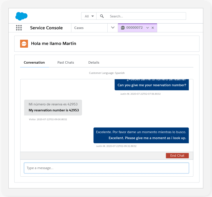 Salesforce Chat Translation