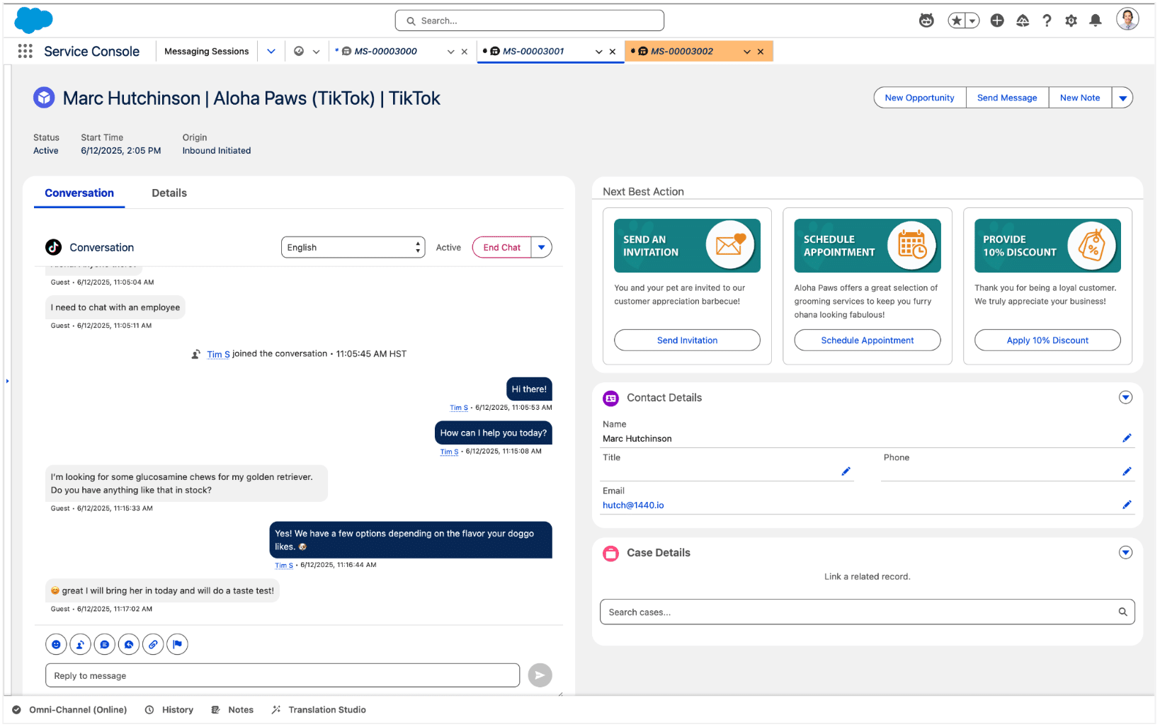 Messaging Studio Salesforce BYOC Integration TikTok
